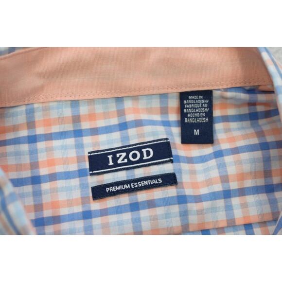 Izod Dress Shirt Long Sleeve Casual Button Up Plaid Mens Size Medium NWT - Picture 10 of 12